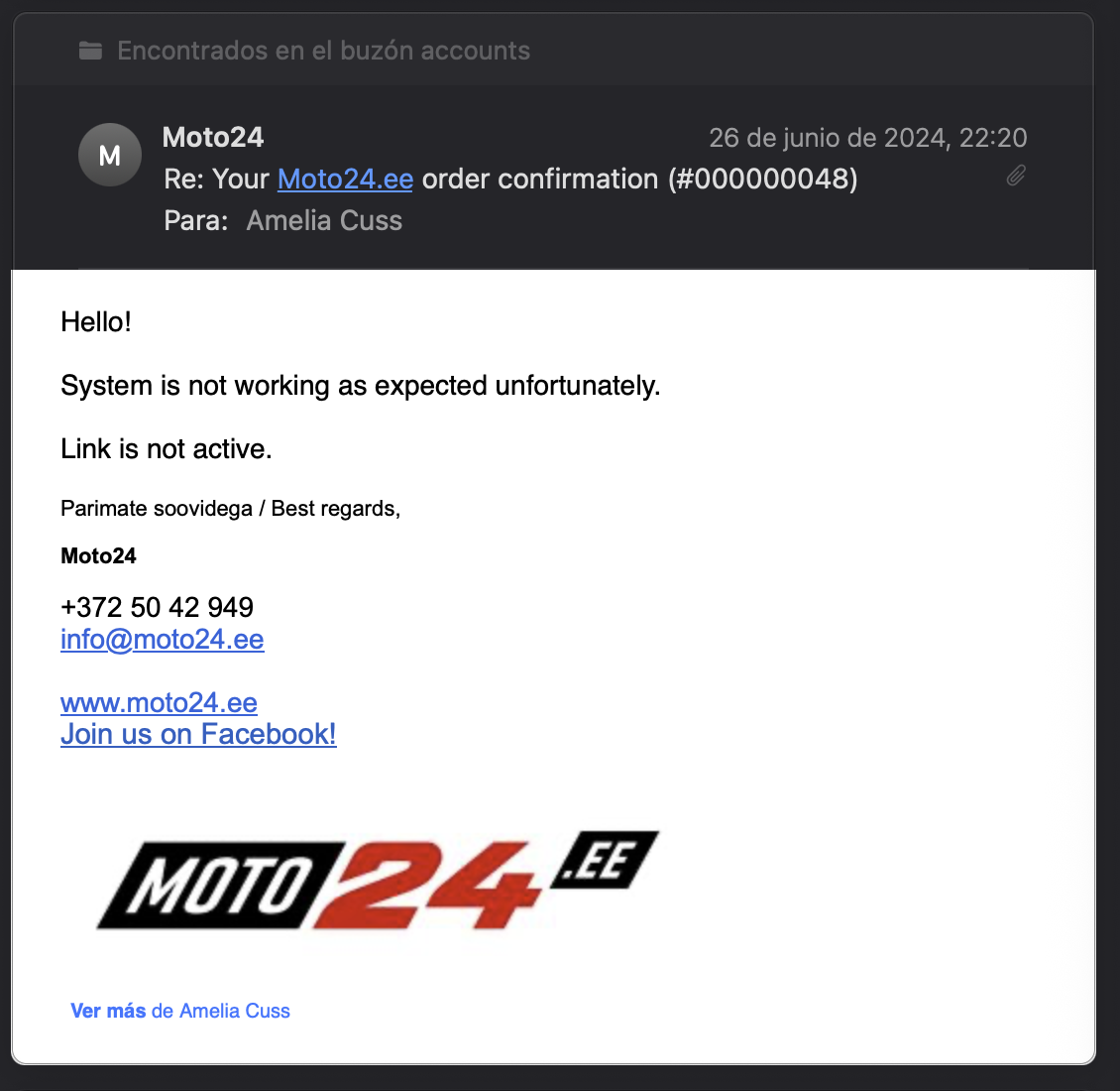 Hello! System is not working as expected unfortunately. Link is not active.