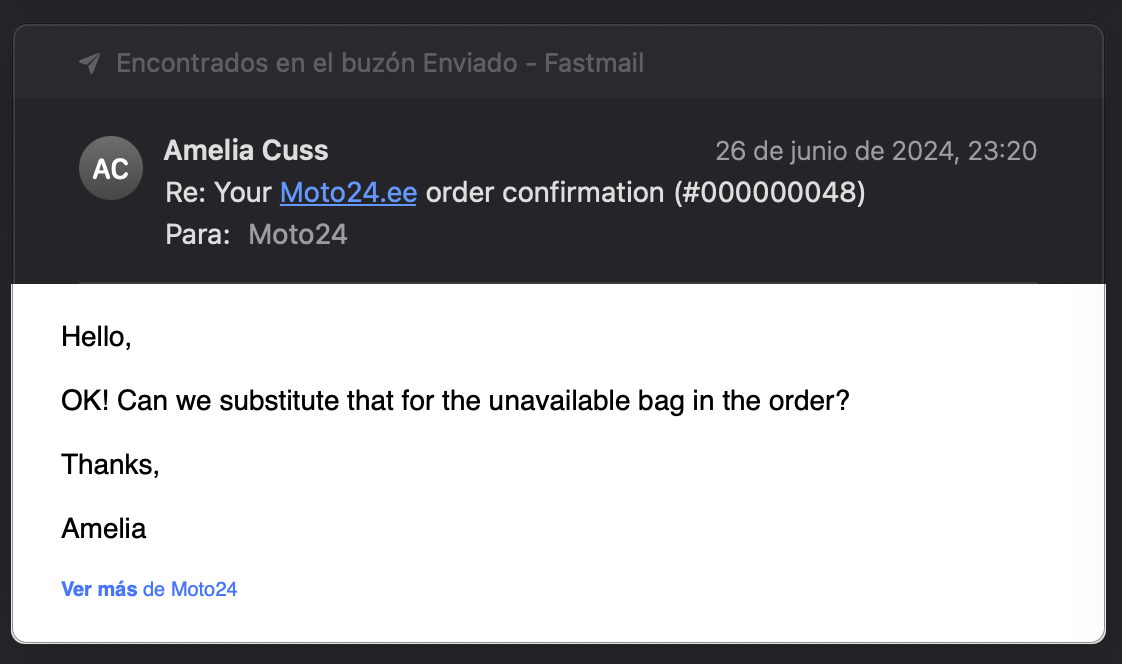 Hello, OK! Can we substitute that for the unavailable bag in the order?